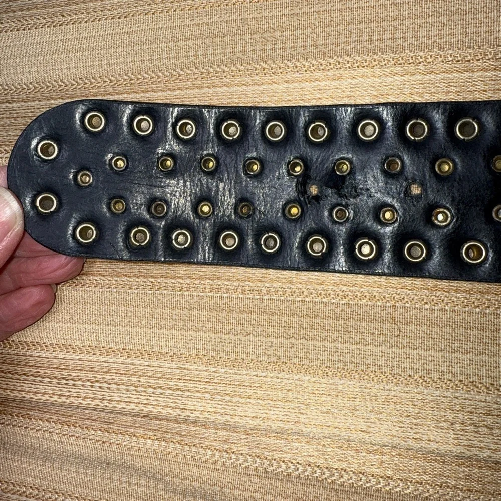 NANNI Brown Studded Leather Belt Made in Italy Sz 84/34. 39” - Picture 10 of 13